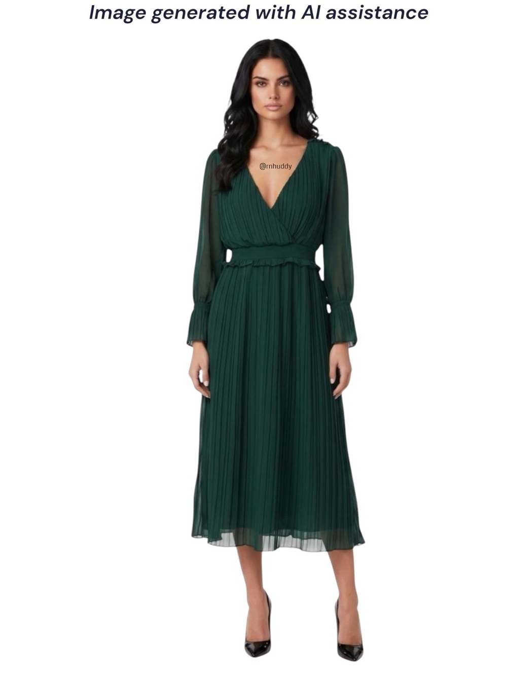 zara green pleated midi dress NWT M Midi skirt